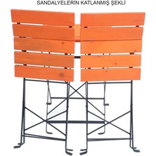 Ahşap Katlanır Masa Sandalye Bahçe Balkon Mutfak Takımı 2 Sandalye 1 Masa Ikea Tipi Bistro Takım