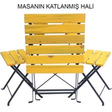 Ahşap Katlanır Masa Sandalye Bahçe Balkon Mutfak Takımı 2 Sandalye 1 Masa Ikea Tipi Bistro Takım