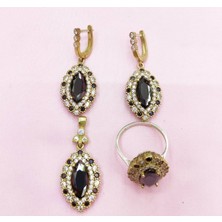 Oriental Siyah Oniks Taşlı Otantik Gümüş Set Takım