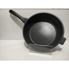 Thermoad 28 cm Granit Döküm Kore Model Wok Tava Gri