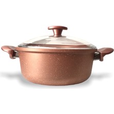 Thermoad 24 cm Granit Döküm Derin Tencere Rose Gold