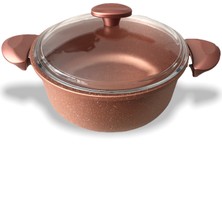 Thermoad 24 cm Granit Döküm Derin Tencere Rose Gold