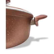 Thermoad 24 cm Granit Döküm Derin Tencere Rose Gold