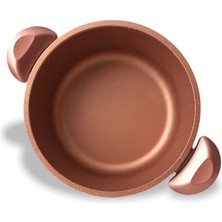 Thermoad 24 cm Granit Döküm Derin Tencere Rose Gold