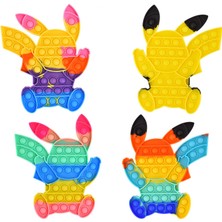 Sinley 4pcs Push Pops Sistemi Kabarcık Pikachu Fidget Oyuncakları (Yurt Dışından)