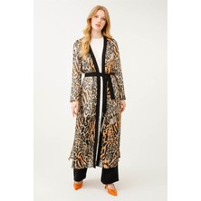 Esswaap Emprime Kimono Iç Bluz Pantolon Takım  Kahve