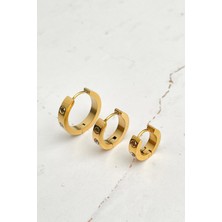 Modex Üçlü Halka Çelik Küpe