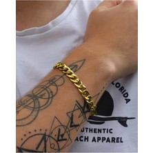 The Collection Gurmet Gold Paslanmaz Çelik Erkek Bileklik Kalın Zincir 7 mm