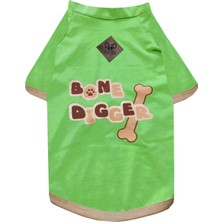 Cool Suit Bone Digger Küçük-Orta-Büyük Irk Yeşil Köpek T-Shirt