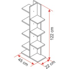 Ofisbazaar Modern Geometrik Zigzak Z Kitaplık (Beyaz)