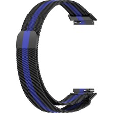 Huawei Band 7 Siyah+Mavi Için Milan Manyetik Saat Band (Yurt Dışından)