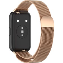Huawei Band 7/7 Nfc Gül Altın Için Milan Metal Manyetik Saat Bandı (Yurt Dışından)