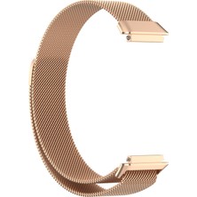 Huawei Band 7/7 Nfc Gül Altın Için Milan Metal Manyetik Saat Bandı (Yurt Dışından)