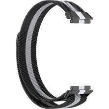 Huawei Band 7 Black+Gray Için Milan Manyetik Saat Band (Yurt Dışından)