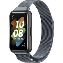 Huawei Band 7/7 Nfc Gray Için Milan Metal Manyetik Izleme Bandı (Yurt Dışından)