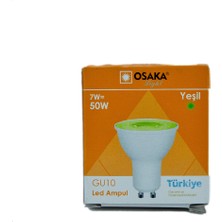 Osaka 7W 230V 630LM Yeşil GU10 LED Çanak Ampul