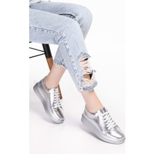 Gondol  Deri Anatomik Taban Spor Ayakkabı ELL.6839 - Platin - 41