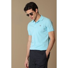 Lufian Laon Spor Polo Yaka Erkek Tişört Aqua