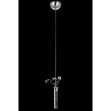 Avonni AV-1753-1K Krom Kaplama Modern Avize LED Metal Pleksi H: 80 cm, Ø: 8 cm