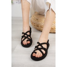 Riccon Siyah Siyah Kadın Sandalet 00123545