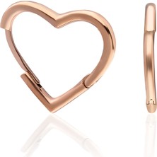 Adal Silver Kadın Gümüş Rose Kalp Küpe