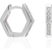 Adal Silver Kadın Gümüş Zirkon Taşlı Klips Küpe