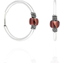 Adal Silver Gümüş Ametist Taşlı Halka Küpe