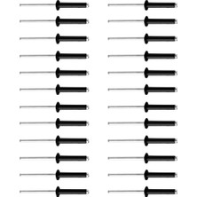 Elegance 24PCS Siyah Alüminyum Perçin Açık Uç Kör Perçinler 5mm x 8/10/12/14/16/20/25MM M5X16 (Yurt Dışından)