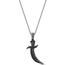 Takılingo 925 Ayar Gümüş Mikro Taşlı Kılıç Kolye