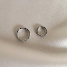 Bylin Cerrahi Çelik Burgulu Halka Piercing- Halka Çap 8 mm ve 6 Mm- 2 Adet