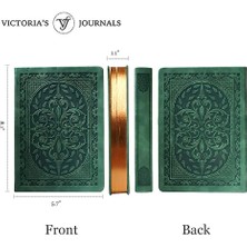 Victorias Victoria's Journals Vintage Journal Çizgili Defter 14X20CM 80GR 160 Yaprak Koyu Yeşil