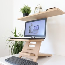 Hanwood Ayakta Çalışma Standı - Laptop Standı - Notebook Standı - Ahşap - AGBS