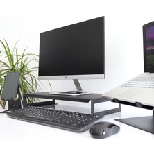 Hansdocom Monitör Standı - Laptop Standı - Monitör Yükseltici - Metal - Siyah - SMS3BL