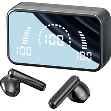 V9 Ayna Noodle Kablosuz Bluetooth Kulaklık Şarj Bölmesi (Siyah)( Yurt Dışından )