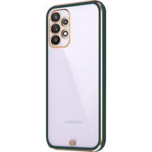 Microsonic Samsung Galaxy A72 Kılıf Laser Plated Soft Koyu Yeşil