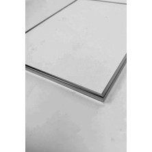 Linacci Üçlü Gümüş Renkli Alüminyum Metal Çerçeveli Camlı Poster Tablo Seti