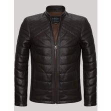 Derimont Deri Siyah Erkek Deri Mont Leon Deri Ceket