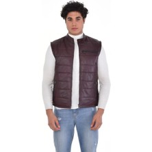 Derimont Deri Eskitme Kahverengi Hakimyaka Yelek Üç Cepli Erkek Deri Mont, Ceket