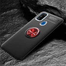 Canpay Samsung Galaxy M21 Uyumlu Kılıf Standlı Manyetik Yüzüklü Esnek Yumuşak Silikon Case