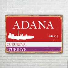 Trend Poster Adana Plaka Retro Ahşap Poster