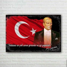 Trend Poster Atatürk Retro Ahşap Poster