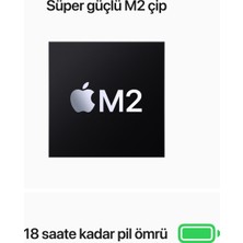 Apple MacBook Air M2 Çip 8GB 256GB SSD macOS 13" Taşınabilir Bilgisayar Gece Yarısı MLY33TU/A