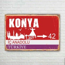Trend Poster Konya Plaka Retro Ahşap Poster
