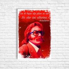 Trend Poster Cem Karaca Retro Ahşap Poster