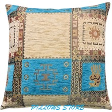 Pillows Store Geometrik Desenli Turkuaz Kırlent Kılıfı Seti 45CM*45CM -2 Adet