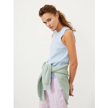 Xint Bisiklet Yaka Pamuklu Regular Fit Kolsuz Triko Bluz
