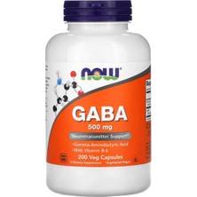 Now Gaba With Vitamin B-6, 500 Mg, 200 Veg Kapsul