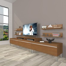 Decoraktiv Ekoflex 270R Mdf Krom Ayaklı Tv Ünitesi Tv Sehpası - Naturel Ceviz