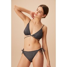 Suwen Bağcıklı Fırfırlı Shiny Bikini Alt