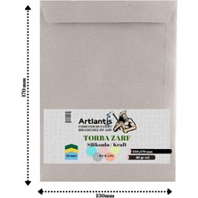 Artlantis Torba Zarf Kraft Silikonlu 90 gr 13  x  17 cm  25'li